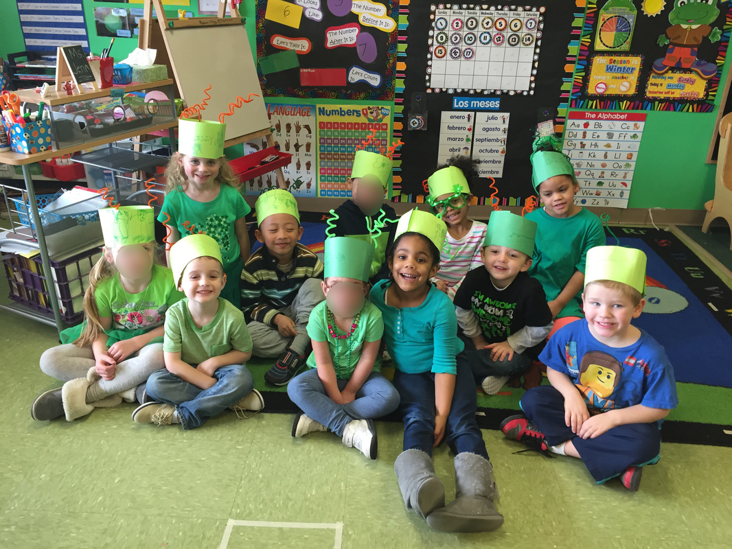 Pre-K class dressed up for St. Patrick's Day